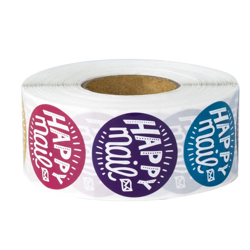 WRAPAHOLIC Happy Mail Business Stickers - 8 Colors Thank You and Shipping Labels - 1.5 x 1.5 Inch, 1000 Total - Image 4